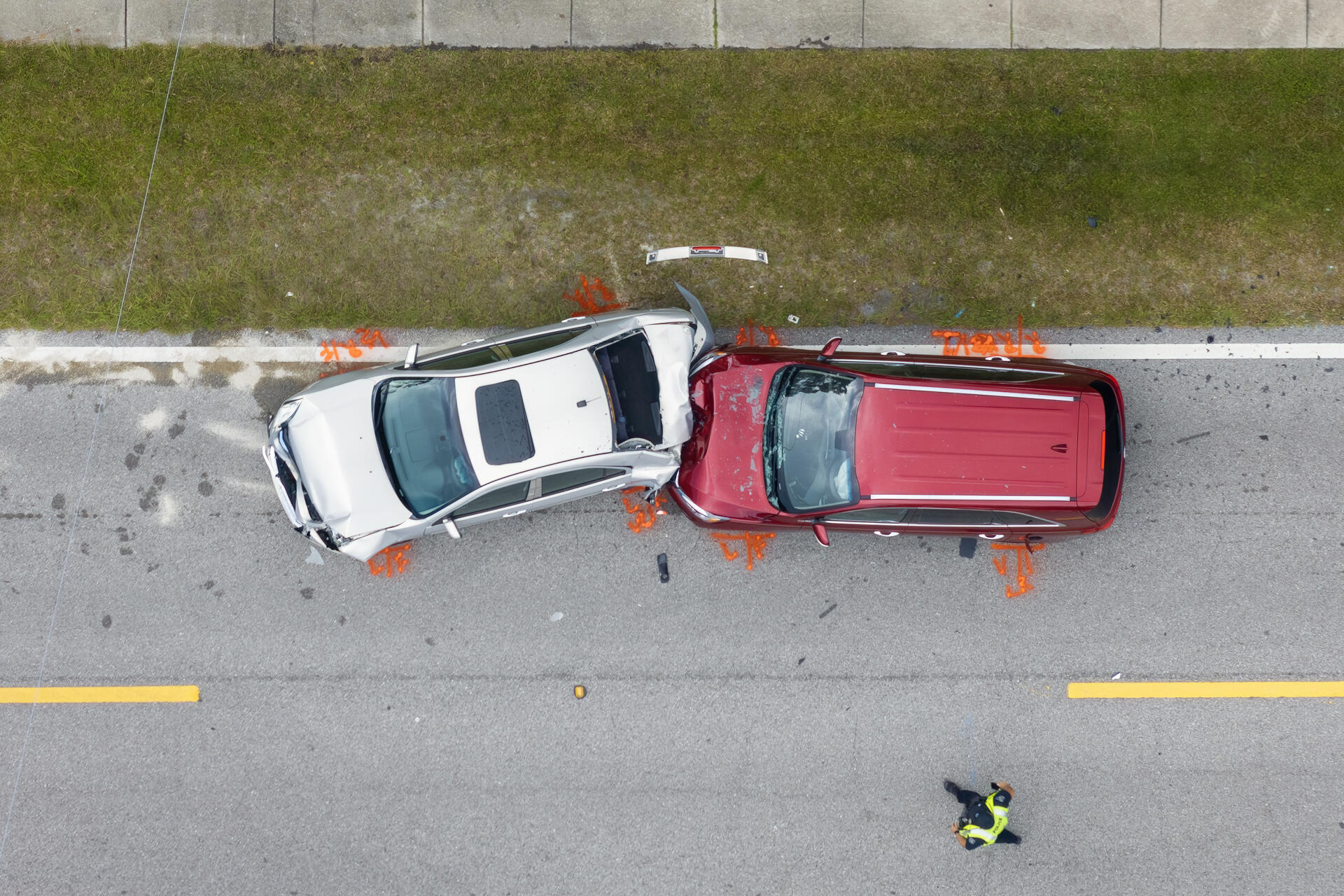 car crash with two vehicles collided at traffic car crash with two vehicles collided at traffic