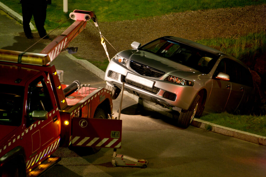 Crashed Car Being towed