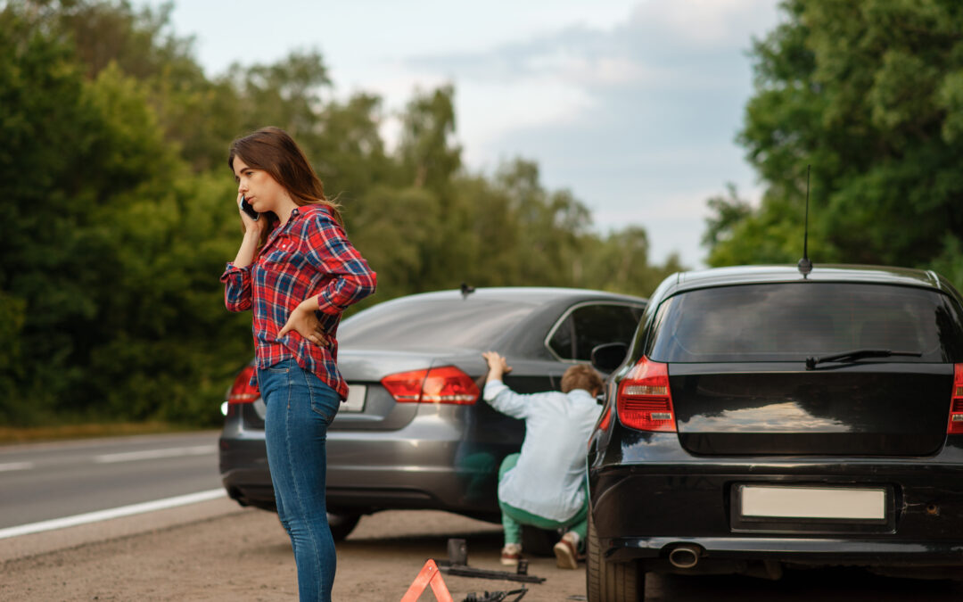 minor car accident scene